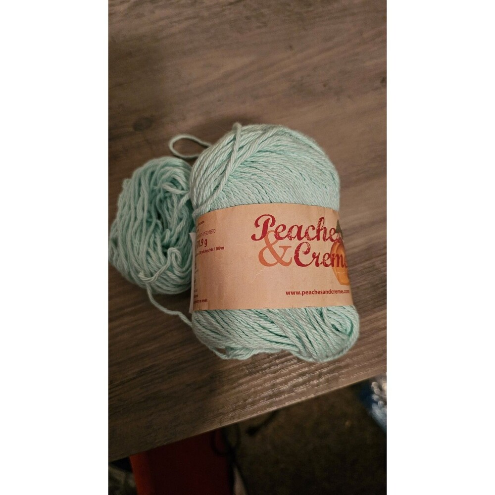 Peaches & Creme Cotton Yarn Mint (Bluish Green) 2.5 oz. Skein